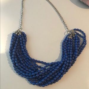 Blue Beaded Chunky Necklace